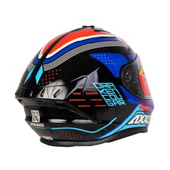 Capacete Axxis Draken Cougar Gloss Fechado - Black/Blue/Red - 60