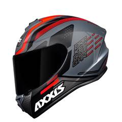 Capacete Axxis Draken Cougar Matte Fechado - Grey/Black/Red - 58