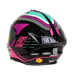 Capacete Axxis Draken Cougar Gloss Fechado - Black/Pink/Tiffany - 60