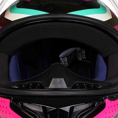 Capacete Axxis Draken Cougar Gloss Fechado - Black/Pink/Tiffany - 60