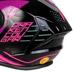 Capacete Axxis Draken Cougar Gloss Fechado - Black/Pink/Tiffany - 60