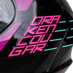 Capacete Axxis Draken Cougar Gloss Fechado - Black/Pink/Tiffany - 60