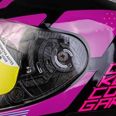 Capacete Axxis Draken Cougar Gloss Fechado - Black/Pink/Tiffany - 60