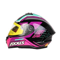 Capacete Axxis Draken Cougar Gloss Fechado - Black/Pink/Tiffany - 60