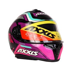 Capacete Axxis Draken Cougar Gloss Fechado - Black/Pink/Tiffany - 60