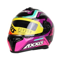 Capacete Axxis Draken Cougar Gloss Fechado - Black/Pink/Tiffany - 60