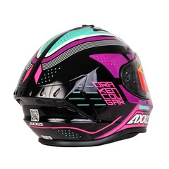 Capacete Axxis Draken Cougar Gloss Fechado - Black/Pink/Tiffany - 60