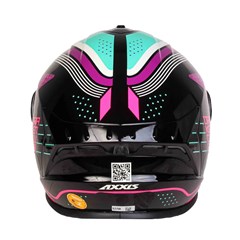 Capacete Axxis Draken Cougar Gloss Fechado - Black/Pink/Tiffany - 60