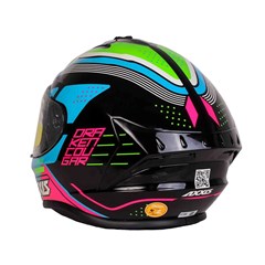 Capacete Axxis Draken Cougar Gloss Fechado - Black/Blue/Pink - 58