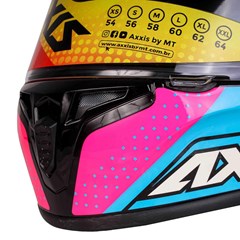 Capacete Axxis Draken Cougar Gloss Fechado - Black/Blue/Pink - 58