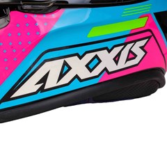 Capacete Axxis Draken Cougar Gloss Fechado - Black/Blue/Pink - 58