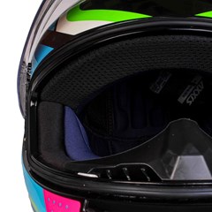 Capacete Axxis Draken Cougar Gloss Fechado - Black/Blue/Pink - 58