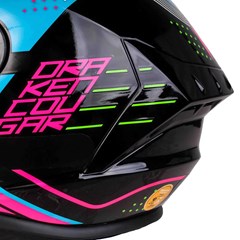 Capacete Axxis Draken Cougar Gloss Fechado - Black/Blue/Pink - 58