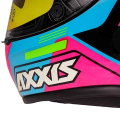 Capacete Axxis Draken Cougar Gloss Fechado - Black/Blue/Pink - 58