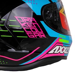 Capacete Axxis Draken Cougar Gloss Fechado - Black/Blue/Pink - 58