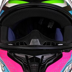 Capacete Axxis Draken Cougar Gloss Fechado - Black/Blue/Pink - 58