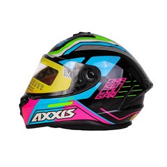 Capacete Axxis Draken Cougar Gloss Fechado - Black/Blue/Pink - 58