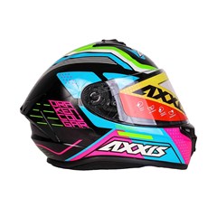 Capacete Axxis Draken Cougar Gloss Fechado - Black/Blue/Pink - 58