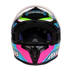 Capacete Axxis Draken Cougar Gloss Fechado - Black/Blue/Pink - 58