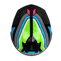 Capacete Axxis Draken Cougar Gloss Fechado - Black/Blue/Pink - 58