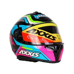 Capacete Axxis Draken Cougar Gloss Fechado - Black/Blue/Pink - 58