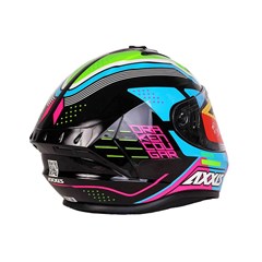 Capacete Axxis Draken Cougar Gloss Fechado - Black/Blue/Pink - 58