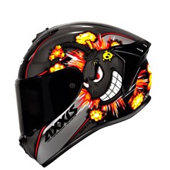 Capacete Axxis Draken Bomb Gloss Fechado - Black/Grey - 58