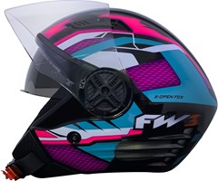 Capacete Fw3 X Open Up Fox Aberto - Azul Tiffany (C/Oculos) - 60