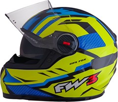 Capacete Fw3 Gtx Fox Fechado - Amarelo/Azul (C/Oculos) - 60