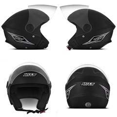 Capacete Mixs Way Aberto - Preto Fosco 58