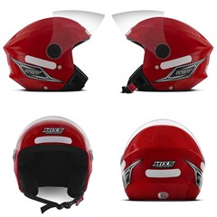 Capacete Mixs Way Aberto - Vermelho 56