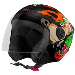 Capacete Protork Liberty New Three Coyote Aberto - Preto 58