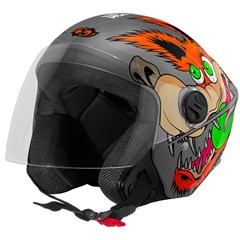 Capacete Protork Liberty New Three Coyote Aberto - Cinza 60