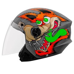 Capacete Protork Liberty New Three Coyote Aberto - Cinza 60