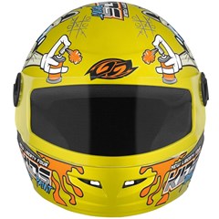 Capacete Protork Infantil Libery Four Kids Paint - Amarelo Fosco 54