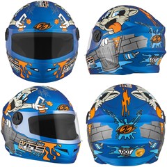 Capacete Protork Infantil Libery Four Kids Paint - Azul Fosco 54