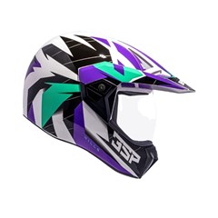 Capacete Bieffe 3 Sport Hills - Branco/Roxo 56