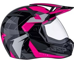 Capacete Bieffe 3 Sport Hills - Cinza/Pink 56