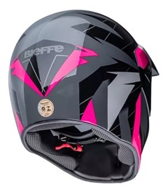 Capacete Bieffe 3 Sport Hills - Cinza/Pink 56