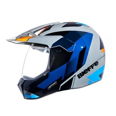 Capacete Bieffe 3 Sport React - Cinza Moon Brilho/Laranja 58