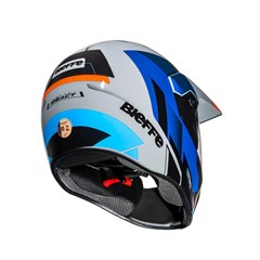 Capacete Bieffe 3 Sport React - Cinza Moon Brilho/Laranja 58