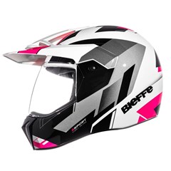 Capacete Bieffe 3 Sport React - Branco/Pink 56