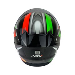 Capacete Asx City Start Brilho Fechado - Preto/Vermelhor/Verde - 58