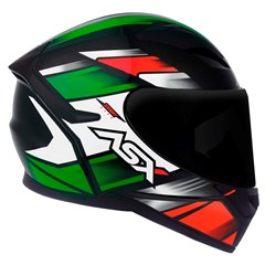 Capacete Asx City Start Brilho Fechado - Preto/Vermelhor/Verde - 58