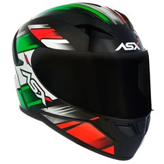 Capacete Asx City Start Brilho Fechado - Preto/Vermelhor/Verde - 58