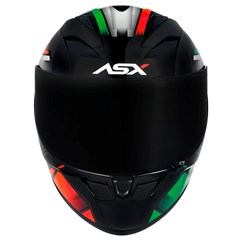 Capacete Asx City Start Brilho Fechado - Preto/Vermelhor/Verde - 58