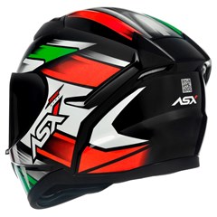 Capacete Asx City Start Brilho Fechado - Preto/Vermelhor/Verde - 62