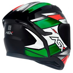 Capacete Asx City Start Brilho Fechado - Preto/Vermelhor/Verde - 62