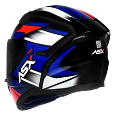 Capacete Asx City Start Brilho Fechado - Preto/Vermelhor/Azul - 58