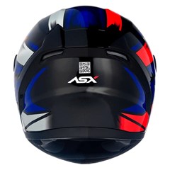 Capacete Asx City Start Brilho Fechado - Preto/Vermelhor/Azul - 58